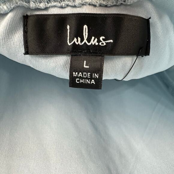 Lulus Dress Womens Large Light Blue Lace Romance Language Open Back Whimsy Party - Picture 8 of 13